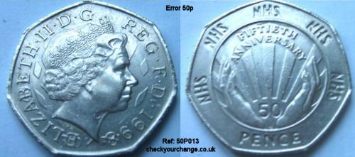 50p Error, Ref: 50P013