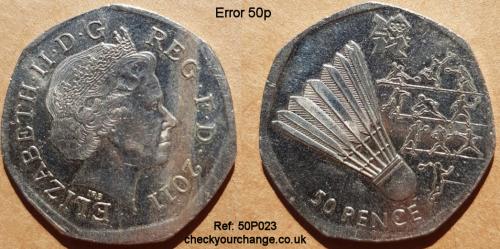 50p Error, Ref: 50P023