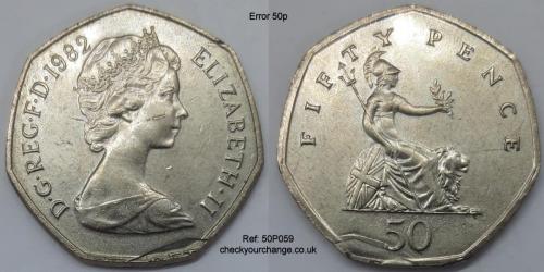 50p Error, Ref: 50P059